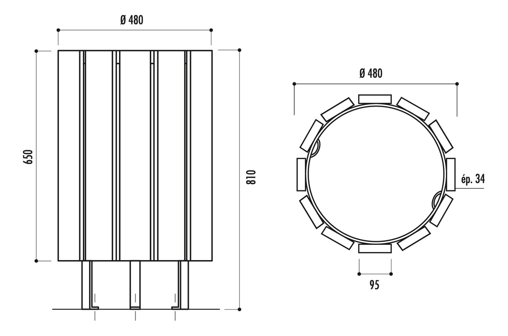CORBEILLE ECO PIN DU NORD TRAITÉ AUTOCLAVE - 80 LITRES