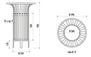 CORBEILLE TULIPE STANDARD AVEC SEAU - 55 LITRES