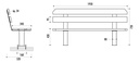 BANC PIED CENTRAL 195 CM PIN DU NORD TRAITÉ AUTOCLAVE