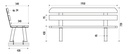 BANC PIEDS DOUBLE 195 CM PIN DU NORD TRAITÉ AUTOCLAVE