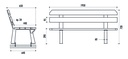 BANC RUSTIQUE 195 CM PIN DU NORD TRAITÉ AUTOCLAVE