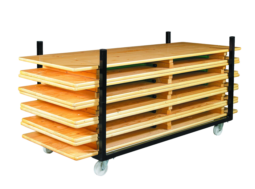 CHARIOT ROUES 120 MM BLANCHES POUR TABLES DE PLUS DE 180 CM DÉMONTABLE