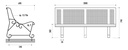 BANC DECORATIF 3 PIEDS 200 CM