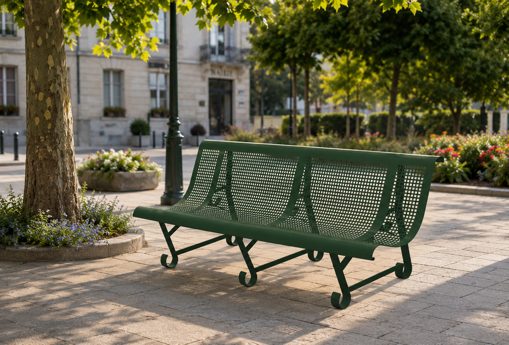 BANC TROUS CARRES 3 PIEDS 200 CM