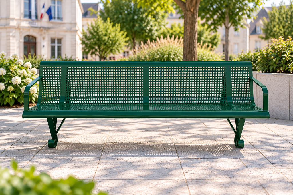 BANC TROUS CARRES 2 PIEDS 200 CM – AVEC ACCOUDOIRS