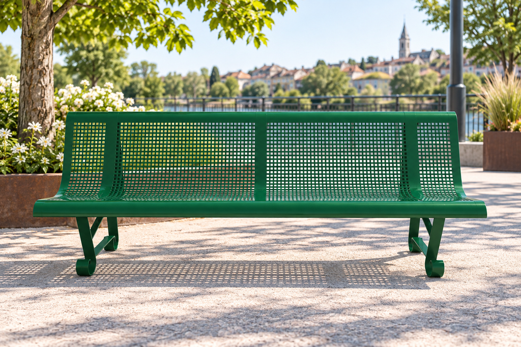 BANC TROUS CARRES 2 PIEDS 200 CM