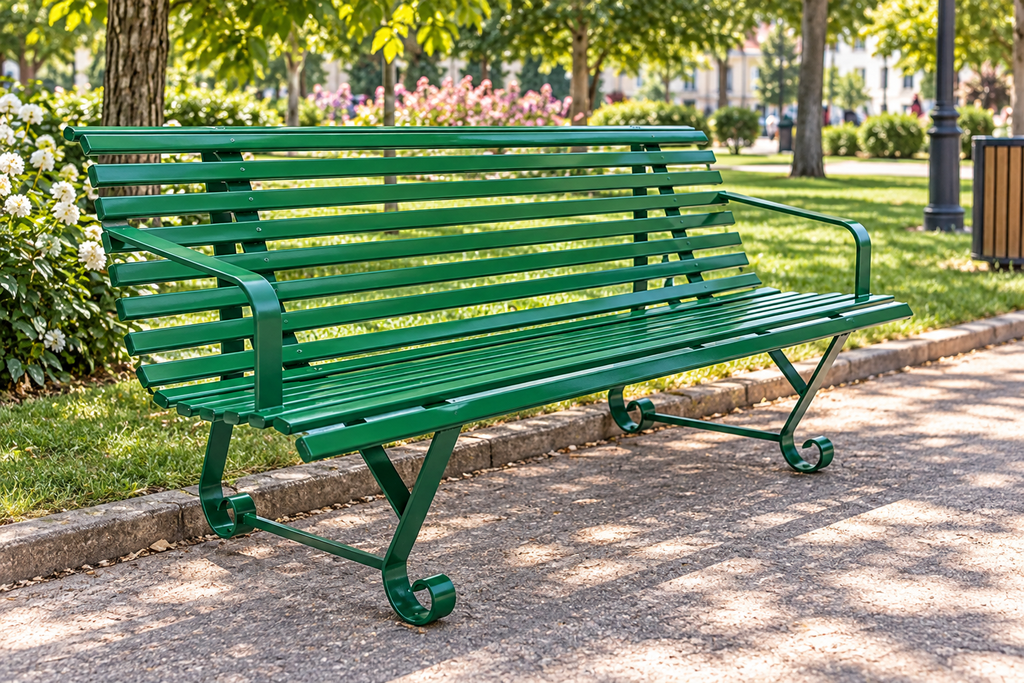 BANC SQUARE 2 PIEDS 195 CM – AVEC ACCOUDOIRS