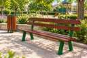 BANC PIEDS DOUBLE 195 CM PIN DU NORD VERNI COLORIS CHÂTAIGNIER