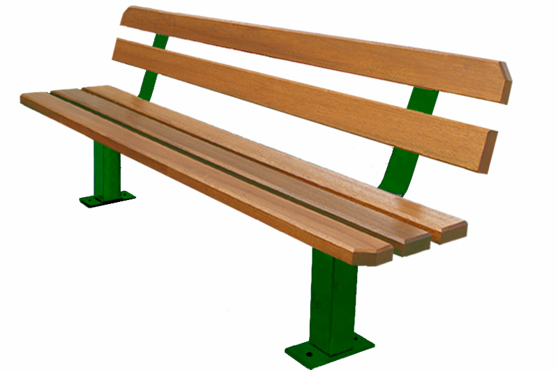 BANC PIED CENTRAL 195 CM BOIS EXOTIQUE VERNI