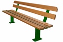 BANC PIED CENTRAL 195 CM BOIS EXOTIQUE VERNI