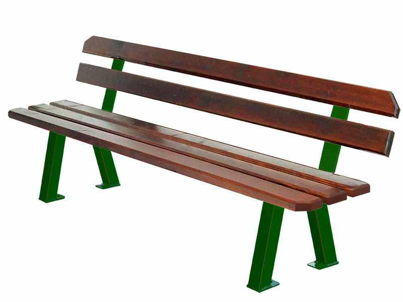 BANC PIEDS DOUBLE 195 CM PIN DU NORD VERNI COLORIS CHÂTAIGNIER
