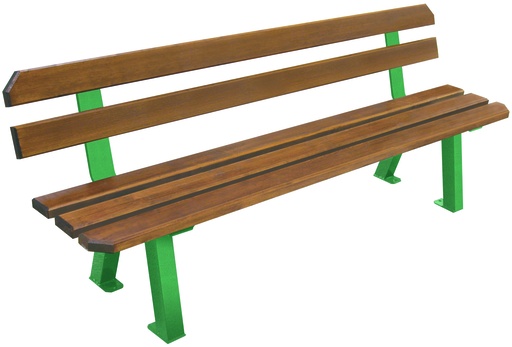 [10250] BANC PIEDS DOUBLE 195 CM BOIS EXOTIQUE VERNI