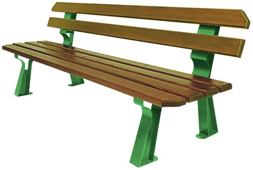 [10280] BANC RUSTIQUE 195 CM BOIS EXOTIQUE VERNI