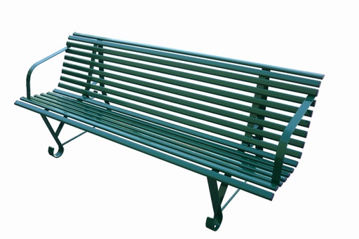 [10290a] BANC SQUARE 2 PIEDS 195 CM – AVEC ACCOUDOIRS