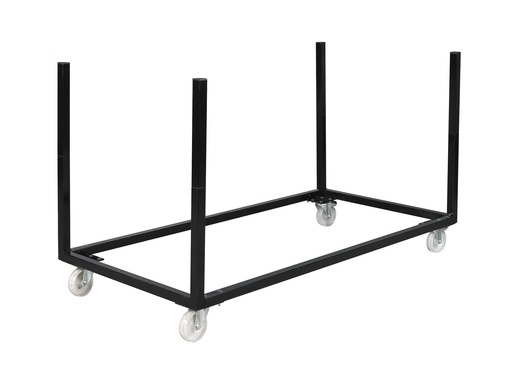 [CH80107-9005] CHARIOT NOIR ROUES 120 MM BLANCHES POUR TABLES DE PLUS DE 180 CM DÉMONTABLE